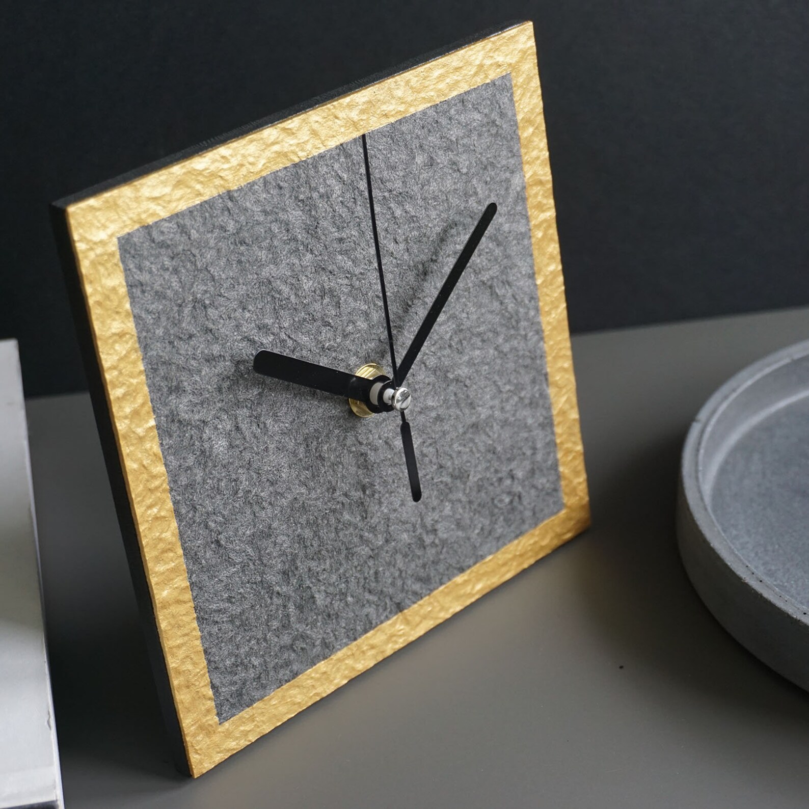 Modern Minimalist Desk Clock Recycled Paper Mantel Clock Etsy UK