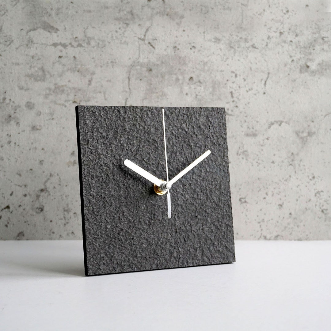 Black Minimalist Paper Clock Modern Square Table Clock - Etsy