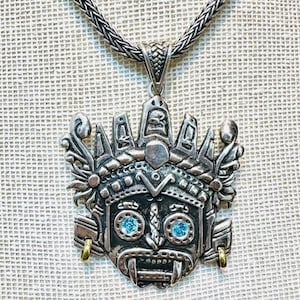 Sterling silver Tlaloc Pendant, God of the rain
