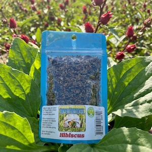 Hibiscus + Plantain leaf - SuperTortoise ( food topping for Tortoises )