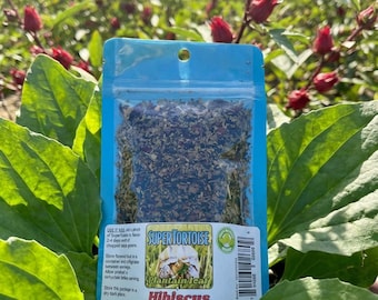 Hibiscus + Plantain leaf - SuperTortoise ( food topping for Tortoises )