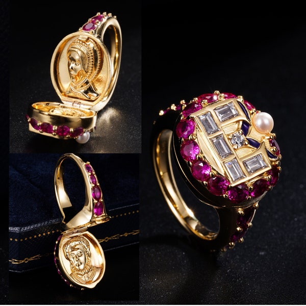 Chequers historical reproduction ring Elizabeth 1 ring replica tudor jewellery