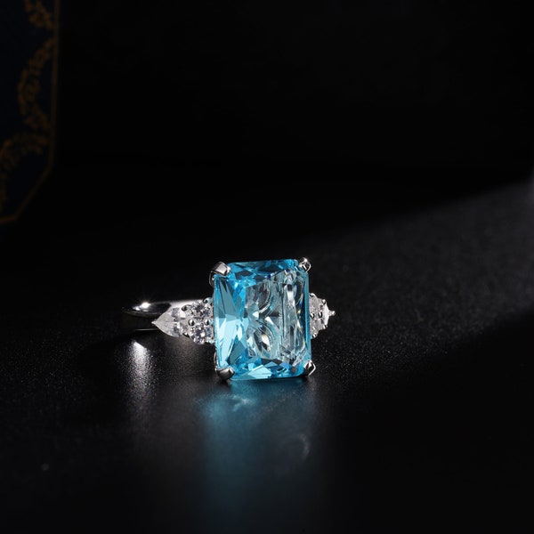 Aquamarine ring replica ring Meghan Markle Princess Diana