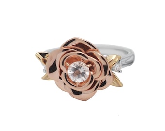 18 k Gold vermeil rose engagement ring