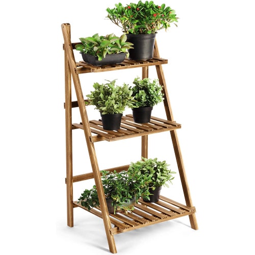Tiered Plant Stand, 3-Tier Bamboo Plant Rack, Wood Plant Rack, Corner shops Plant Stand, Plant Ladder,