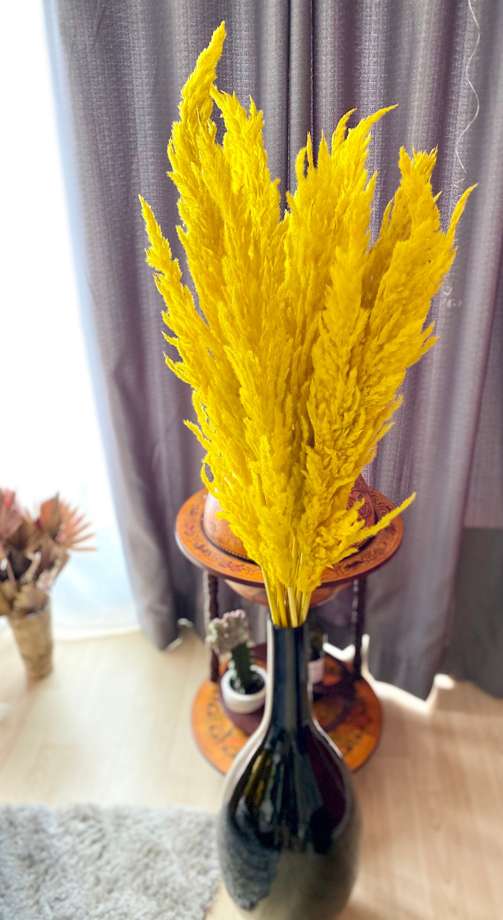 Unusual Large 80115cm Beautiful Yellow Pampas grass UK with Etsy