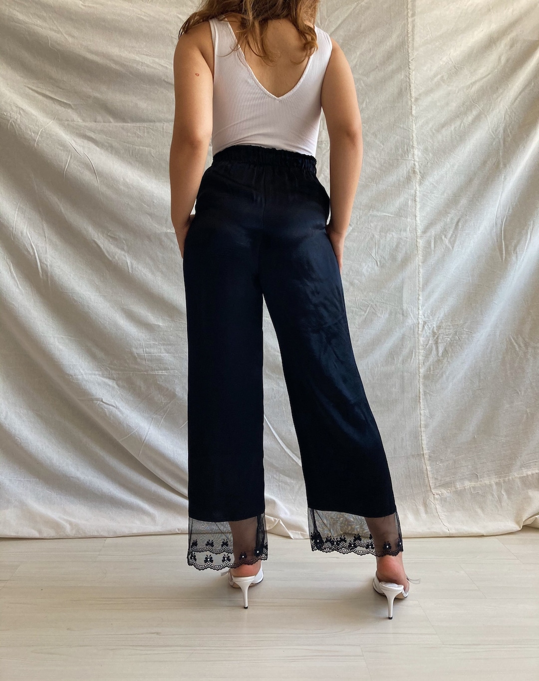 Silk Pants-Brown
