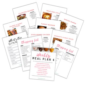 Recipe Binder Kit, Weekly Meal Planner Printable, Recipe Card, Busy Moms, Meal Plan, GoodNotes Planner, 28 Family Dinner Meals, 44 Pages image 10