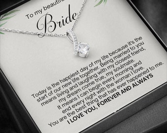 Bride Gift From Groom, Wedding Day Gift, Groom to Bride, Jewelry Gift from Groom to Bride, Beautiful Bride Necklace, To My Bride From Groom