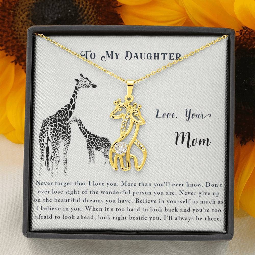 To My Daughter Giraffe Necklace Gift From Mom Birthday Gift for