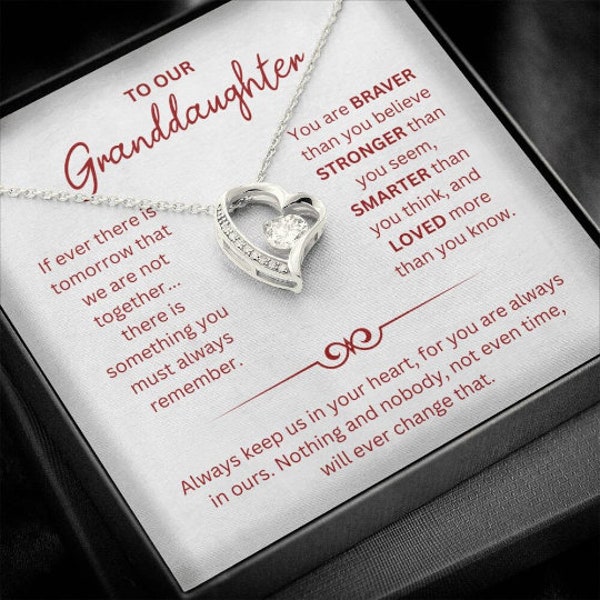 Granddaughter Gift| Heart Necklace from Grandparents, Valentines day, Christmas gift for granddaughter, Birthday gift, Graduation necklace