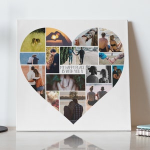 Collage Heart Framed Print - Anniversary Gift, Gift For Him, Gift For Her, Personalised Photo Gift, Mother&#39;s Day