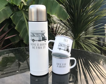 Camperfles en mokset, campercadeau, fles, caravancadeau, gepersonaliseerde camperfles, campercadeau, campercadeau, Vaderdag campercadeau