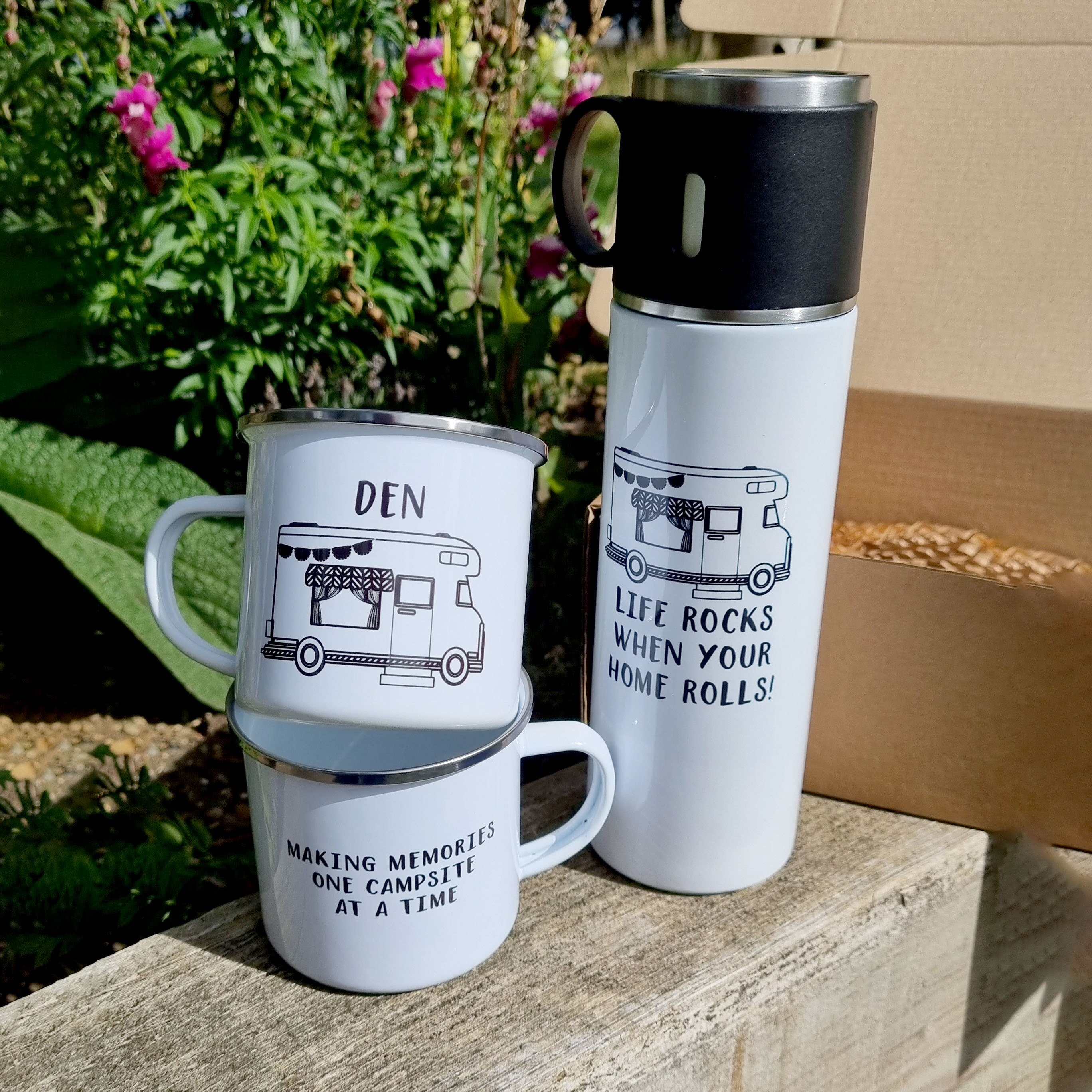 Motorhome Mug and Flask Set Campervan Gift Flask Caravan Etsy