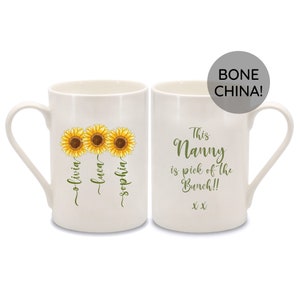 Easter Cup for Mum, Nanny Birthday, Grandma Gift, Mum Birthday, Personalised Bone China Mug, Nanny Birthday, Grandma Birthday