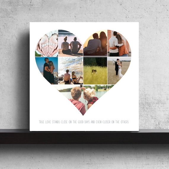 Photo Collage Heart Anniversary Gift Gift for Him Gift for Her