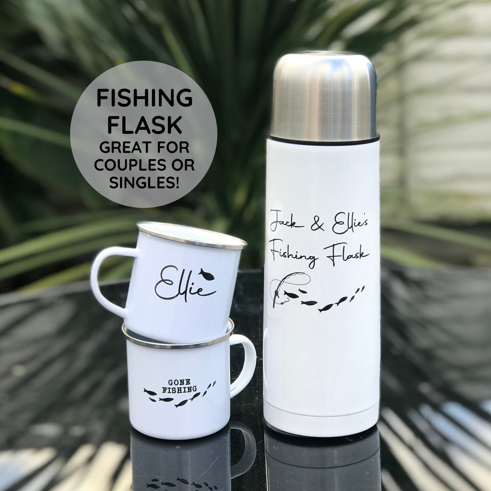 Fishing Flask and Mug Set, Fishing Gift, Gone Fishing Flask, Xmas Fishing  Gift for Couple, Personalised, Fishing for Him, Fishing for Her -  UK