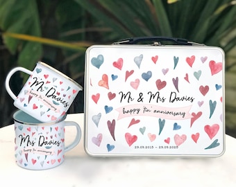 Tin Anniversary Gift, 10 year Wedding Anniversary Gift, Ten Year Anniversary, For Wife, Tin For Husband, Tin Year Gift Ideas, Keepsake Tin