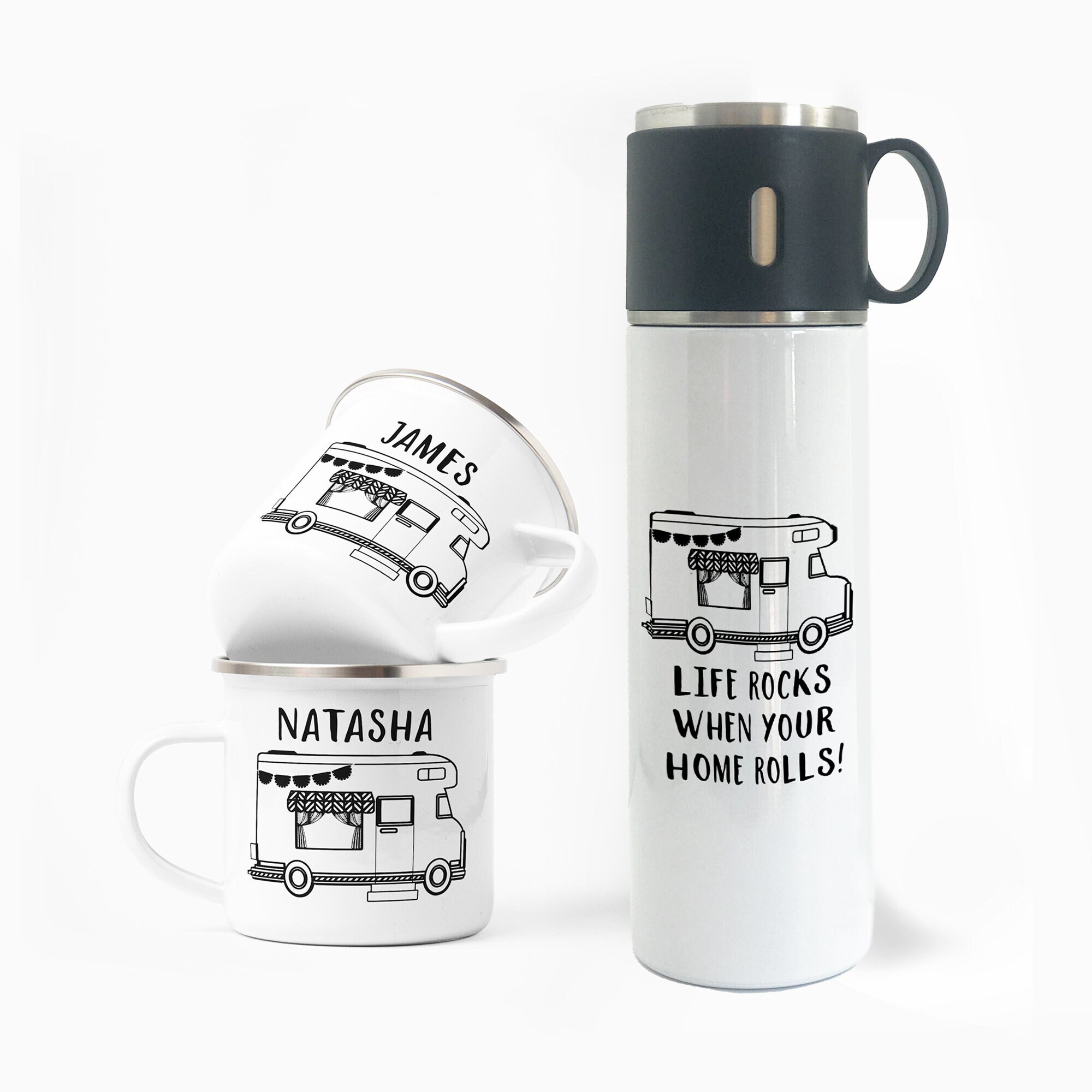 Motorhome Mug and Flask Set Campervan Gift Flask Caravan Etsy