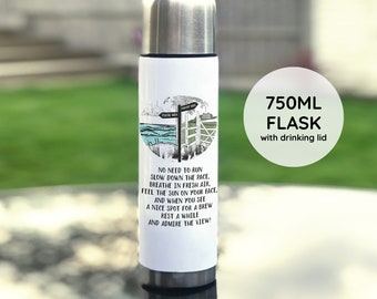 Personalised Walkers Flask, Hikers Flask, Hiking Flask, Picnic Flask, Anniversary Gift, Hiking Flask, Water Bottle, Travel Flask