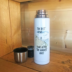 Flasque pour marcheurs, gourde pour randonneurs, tasse thermique pour marcheurs, tasse thermique pour randonneurs, cadeau randonnée, cadeau marcheurs