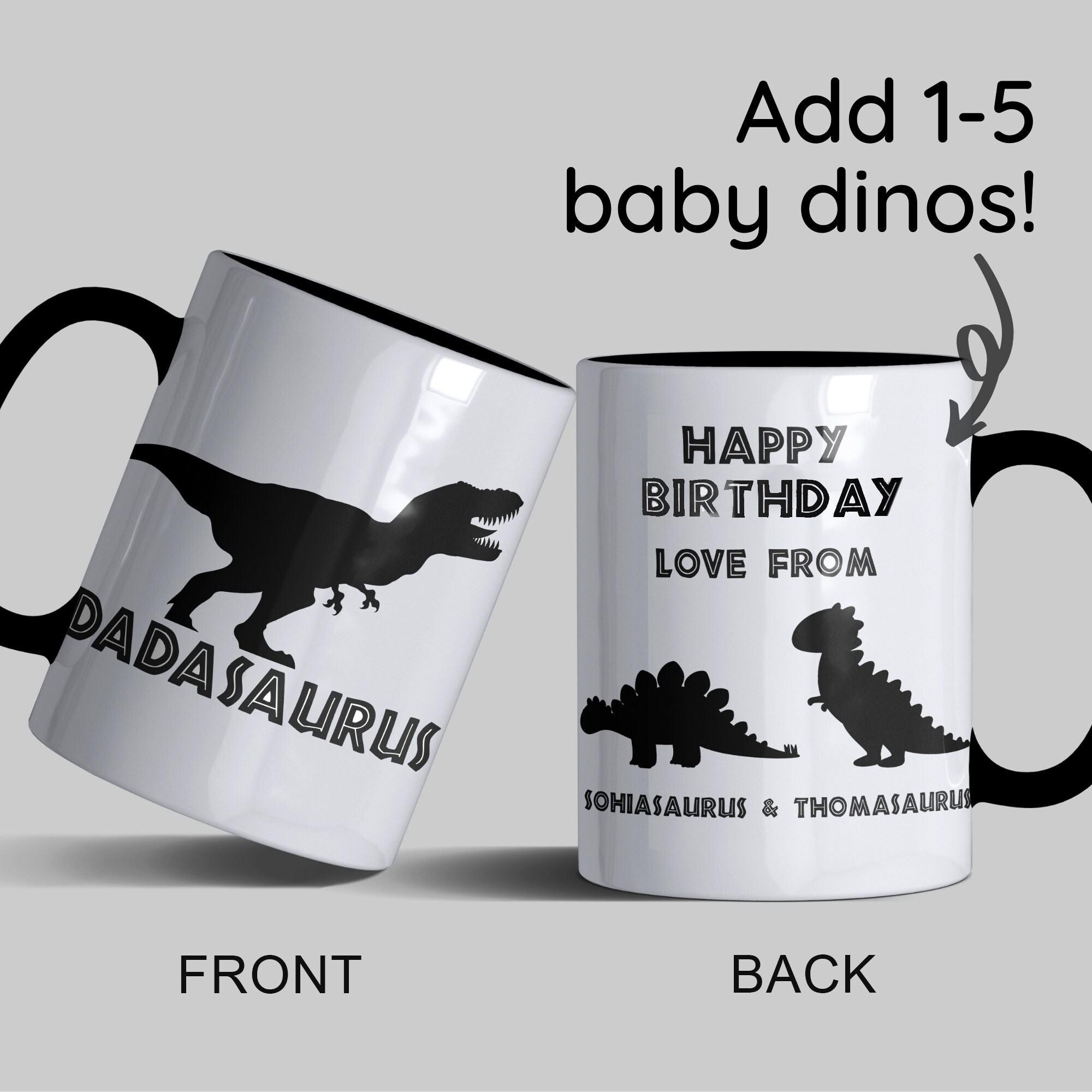Personalized Dadasaurus, Father's Day Mug, Dad Mug, Dad Birthday