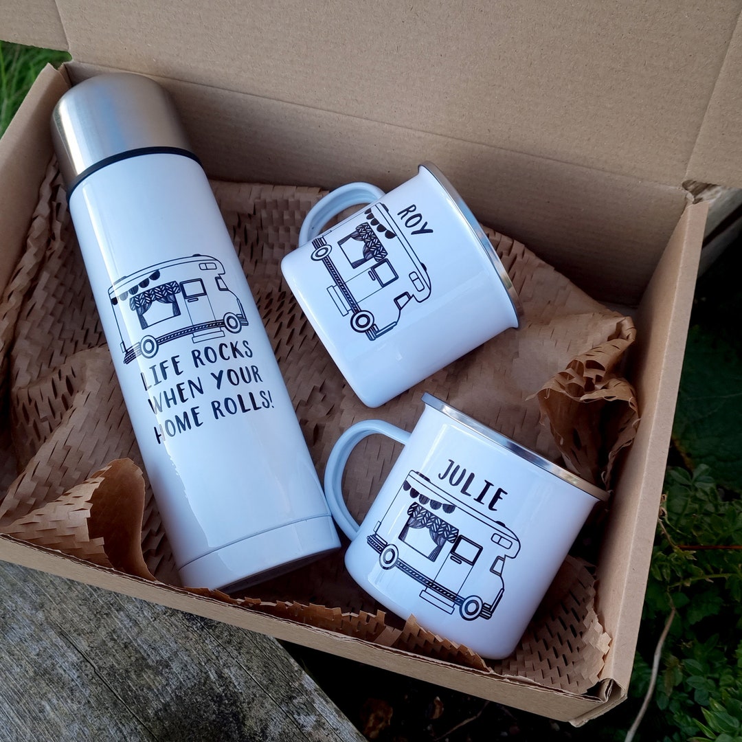 Motorhome Mug and Flask Set Campervan Gift Flask Caravan Etsy UK