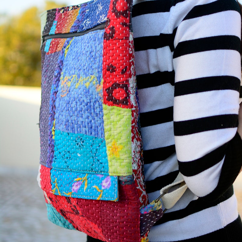 Laptop Backpack Teen Backpack Vintage Hand Quilted Campus Bag Stylish Hiking Backpack College School Backpack Backpack