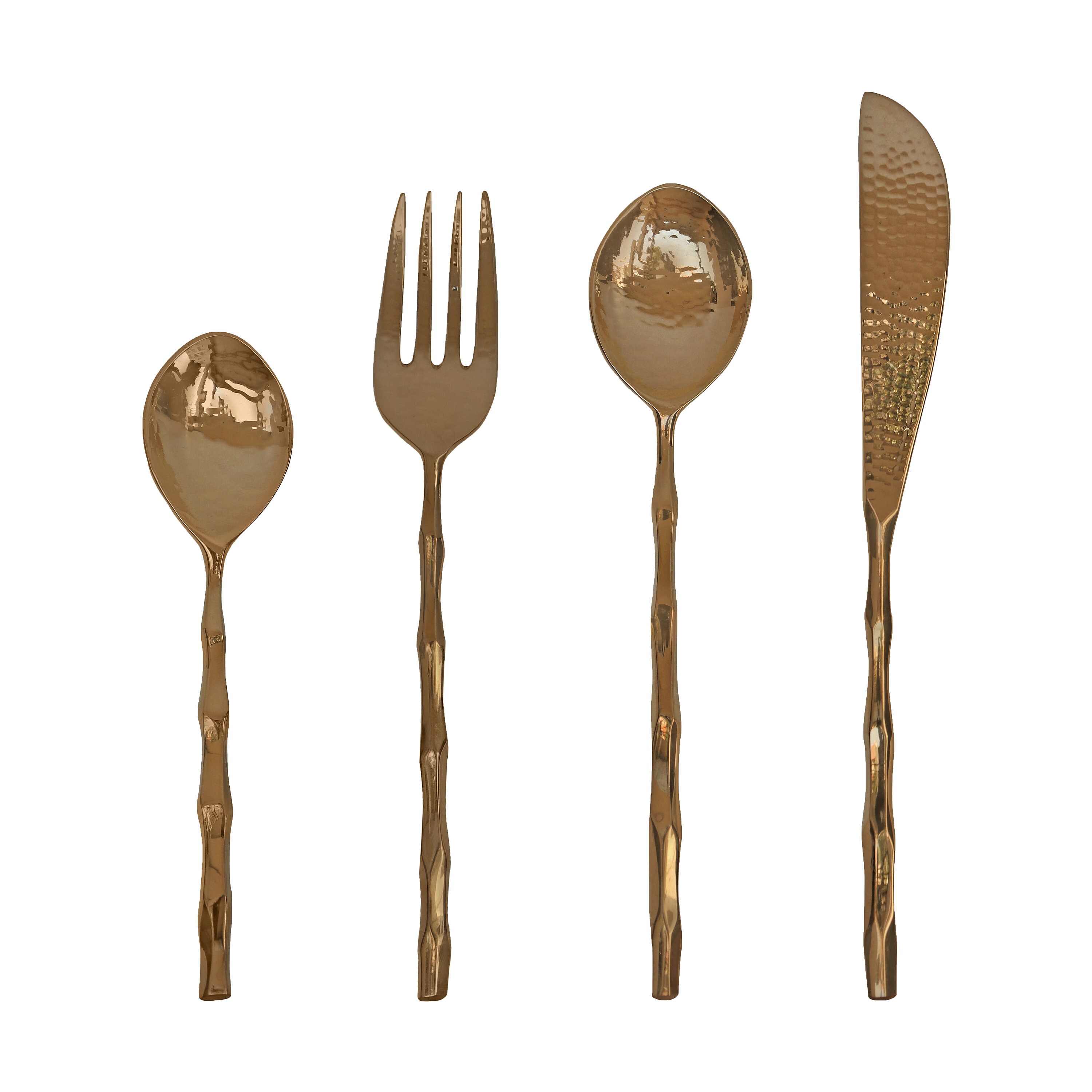 Golden BRASS CUTLERY SET Lead Free Brass Flatware Food Safe Etsy