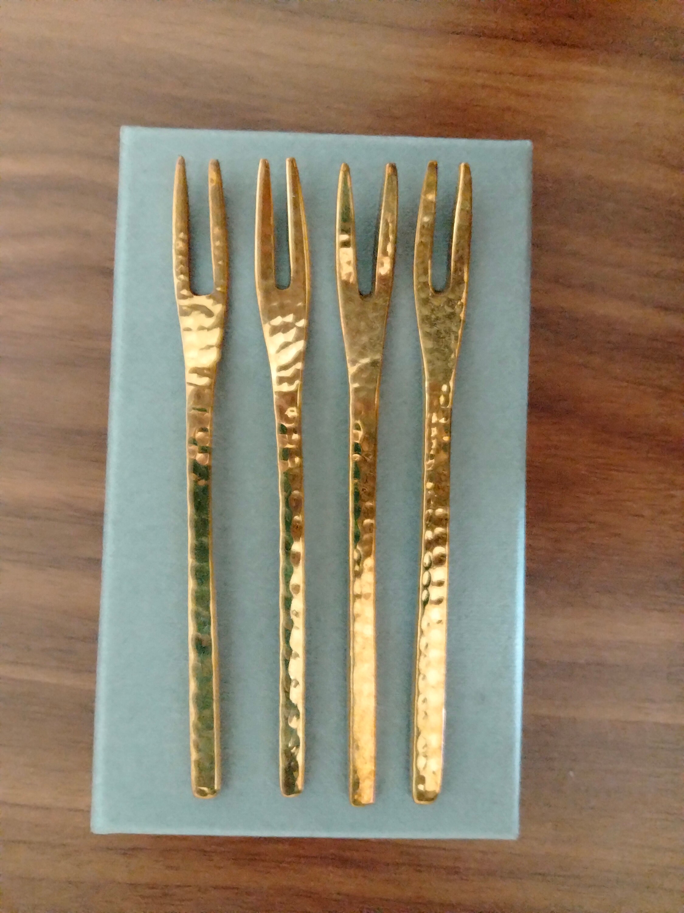 Handmade Brass Fruit Fork Set of 4 Fruit Picks Brass Etsy