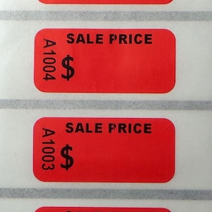 $20 Dollars Preprinted Price Labels Stickers - 2 Round Retail Store Garage  Sale Price Stickers Yard Sale Rummage Sale Price Stickers, Orange - 2