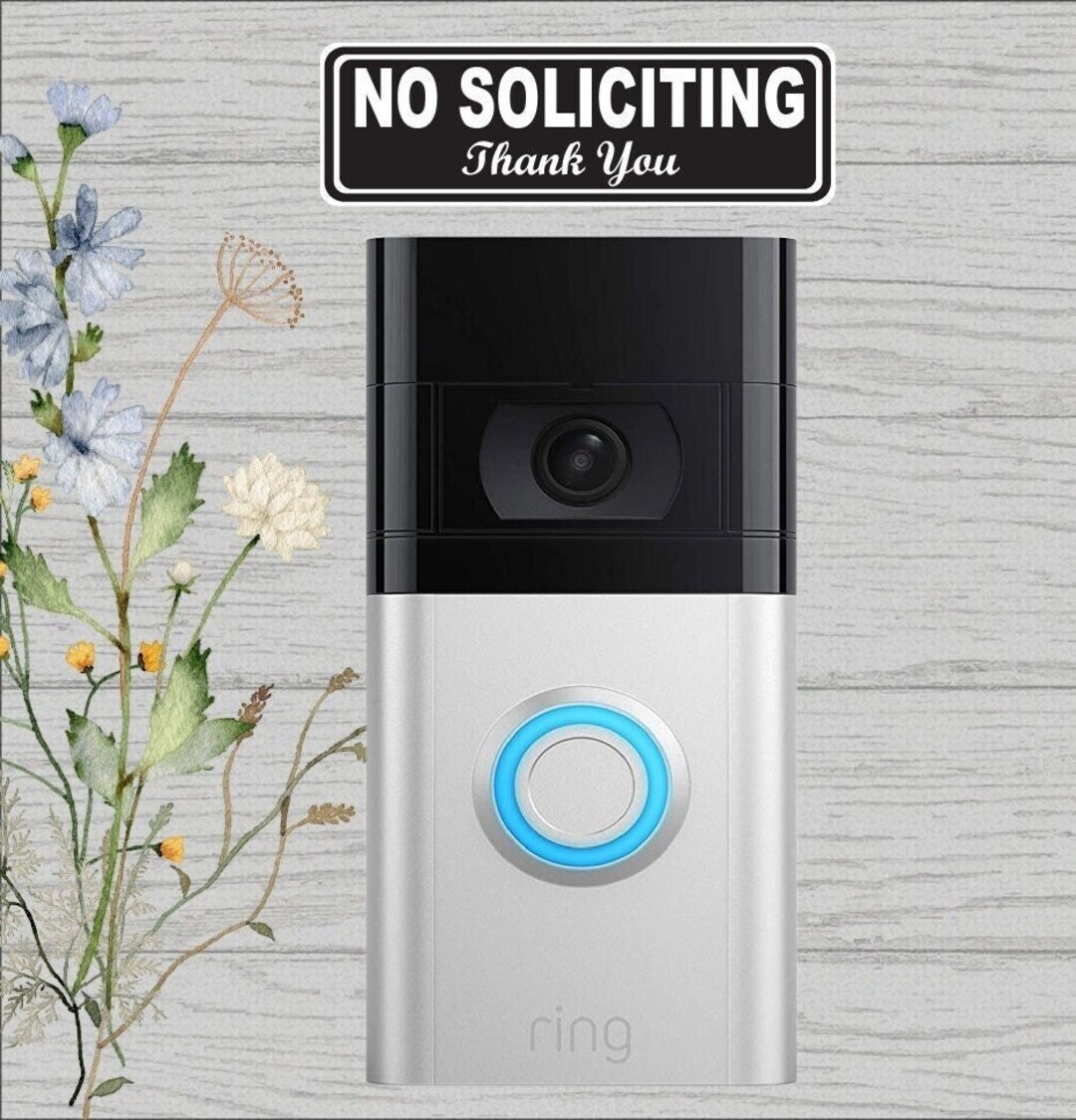 No Soliciting Stickers Labels for Video Camera Doorbells and Etsy
