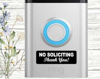 No Soliciting Sign Stickers for Video Camera Doorbells, Waterproof Self-Adhesive Labels