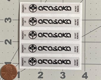 Arasaka Video Game Stickers, Silver Matte Polyester (Pack of 5)