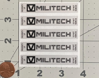 Militech Video Game Stickers, Silver Matte Polyester (Pack of 5)