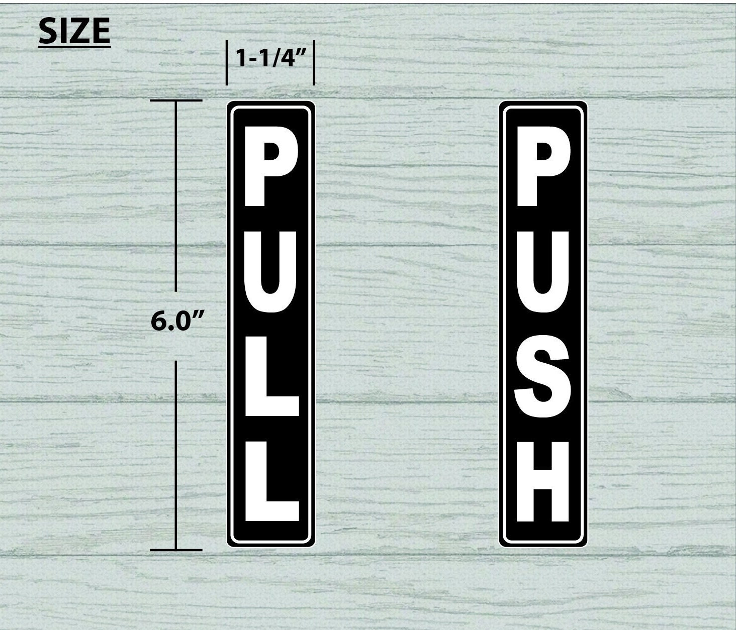 Push Pull Door Sign Stickers Labels, Size 6 X 1-1/4, 2 Styles to Select ...