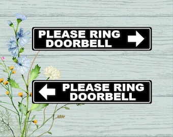 Please Ring Doorbell Sign Stickers, Waterproof, Self-Adhesive (Pack of 2)