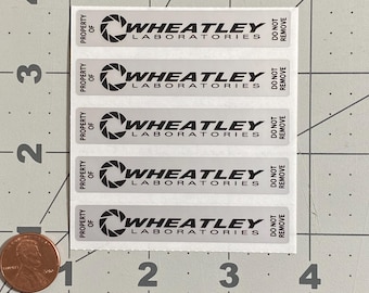 Wheatley Laboratories Video Game Stickers, Silver Matte Polyester (Pack of 5)