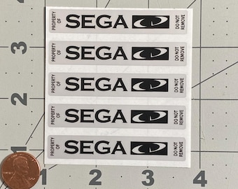 Sega Video Game Stickers, Silver Matte Polyester (Pack of 5)
