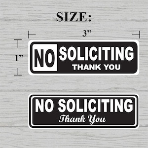 No Soliciting Sign: Waterproof Doorbell Stickers - Pack of 2