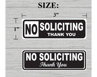 No Soliciting Sign: Waterproof Doorbell Stickers - Pack of 2