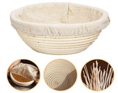 Bread Proofing Banneton Bread Basket 9.8 Inch Round Shape Bread Box Natural Peddigpipe Fermentation Basket Large Anti-Mould Rattan Bread Basket Dough