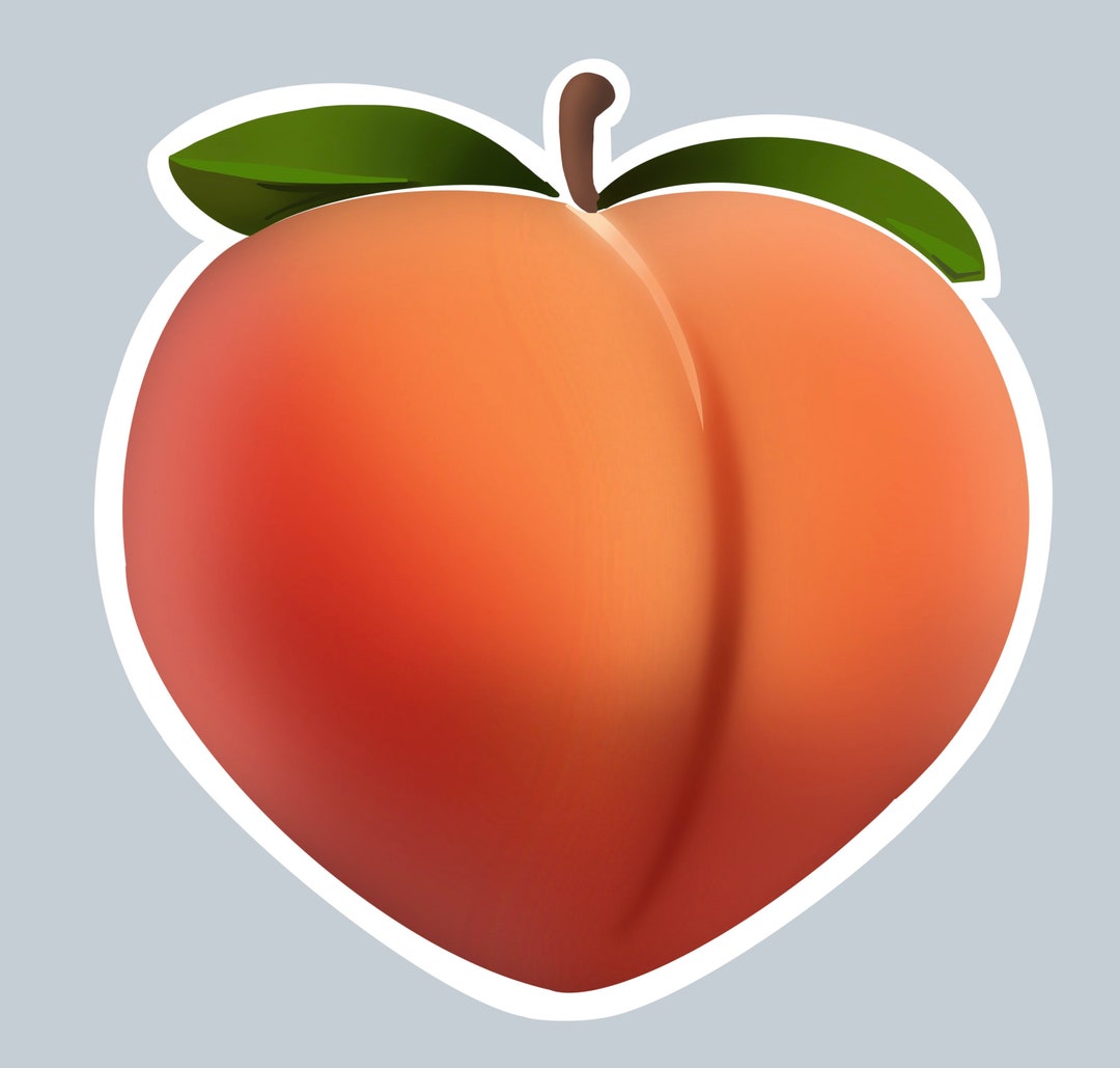 Peach Emoji Sticker Etsy