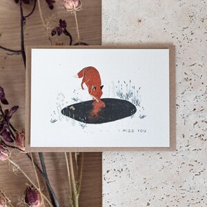 Postkarte I miss you – Fuchs – Freundschaft // Postcard friendship, fox