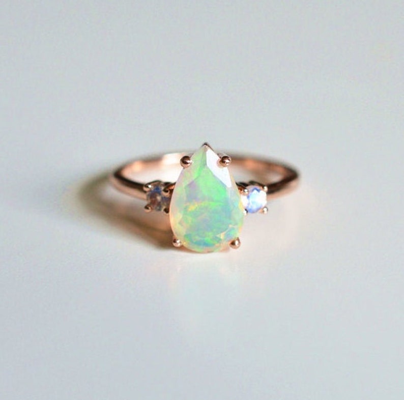 Opal Ring,Opal Wedding Ring,Engagement Ring,Opal Birthstone Ring,Gemstone Ring,925 Sterling Silver Ring,Mothers Day Gift,Rings for Women.