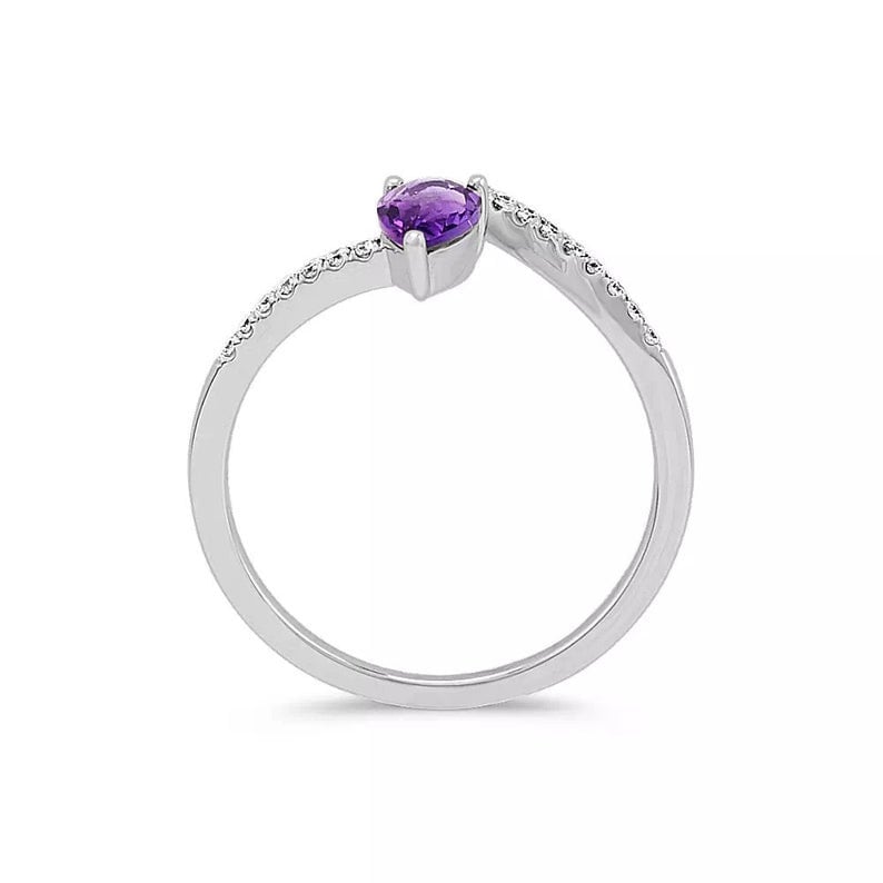 Amethyst Silver Ring Amethyst Ring Weeding Ring For Women,Mothers Day Gift Amethyst Engagement Ring February Birth Ring,Promise Ring