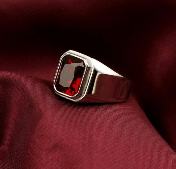 Natural 14k White Gold Ring Men Ring Etsy