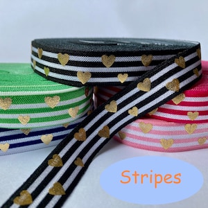 Elastic Ribbon, Fold Over Elastic, Hair Tie, Hair Band, Polka Dot, FOE