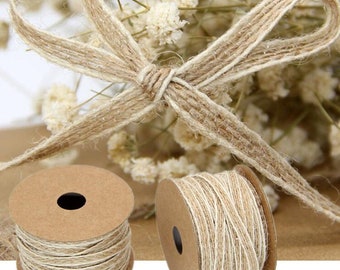 Jute Burlap Hessian Ribbon, Vintage Rustic Wedding Decoration Party DIY Crafts Gift Packaging, Eco Friendly, Environmentally Friendly