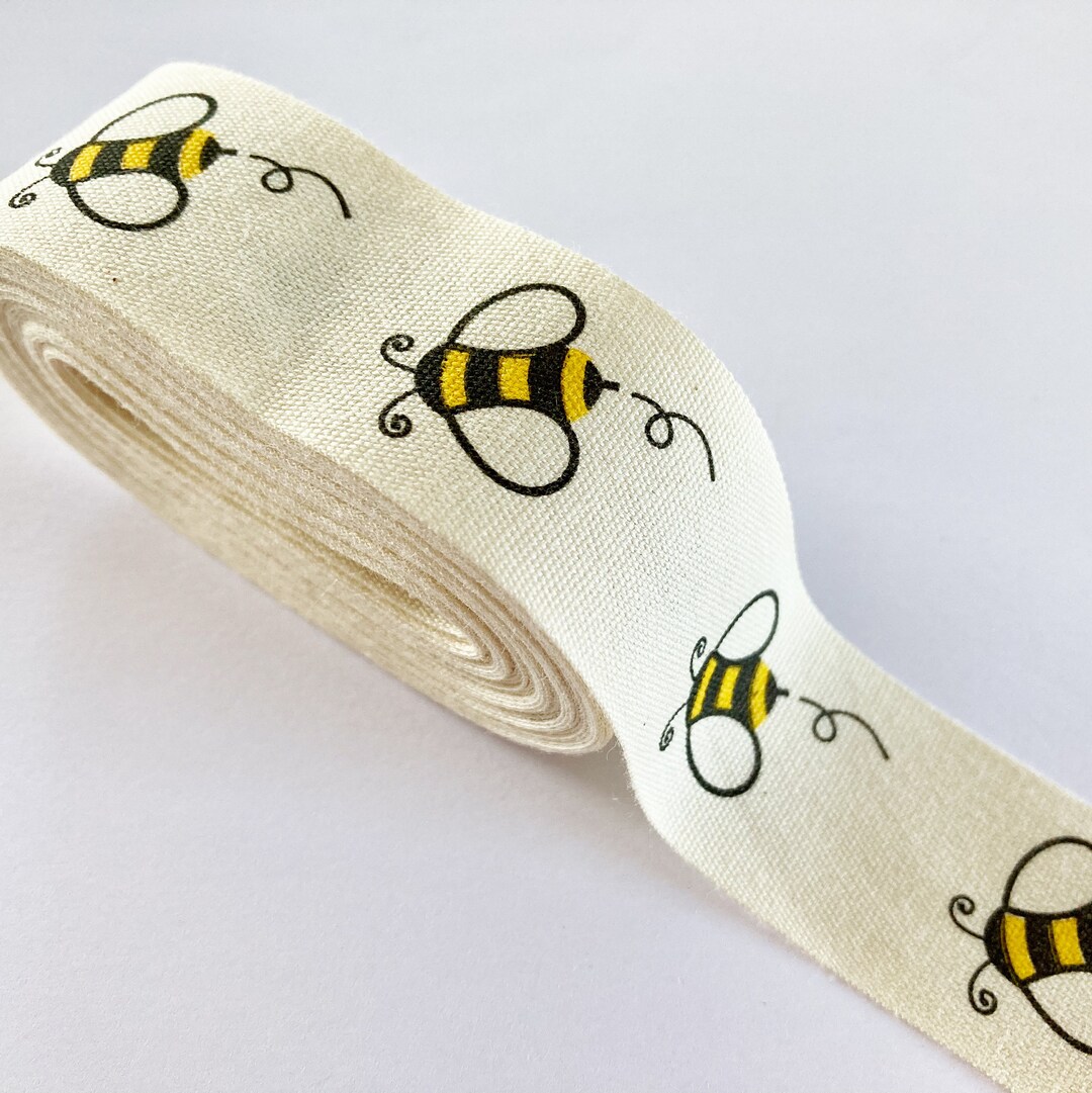 25mm Cotton Ribbon Printed Bumblebee Bee Bugs Sewing - Etsy